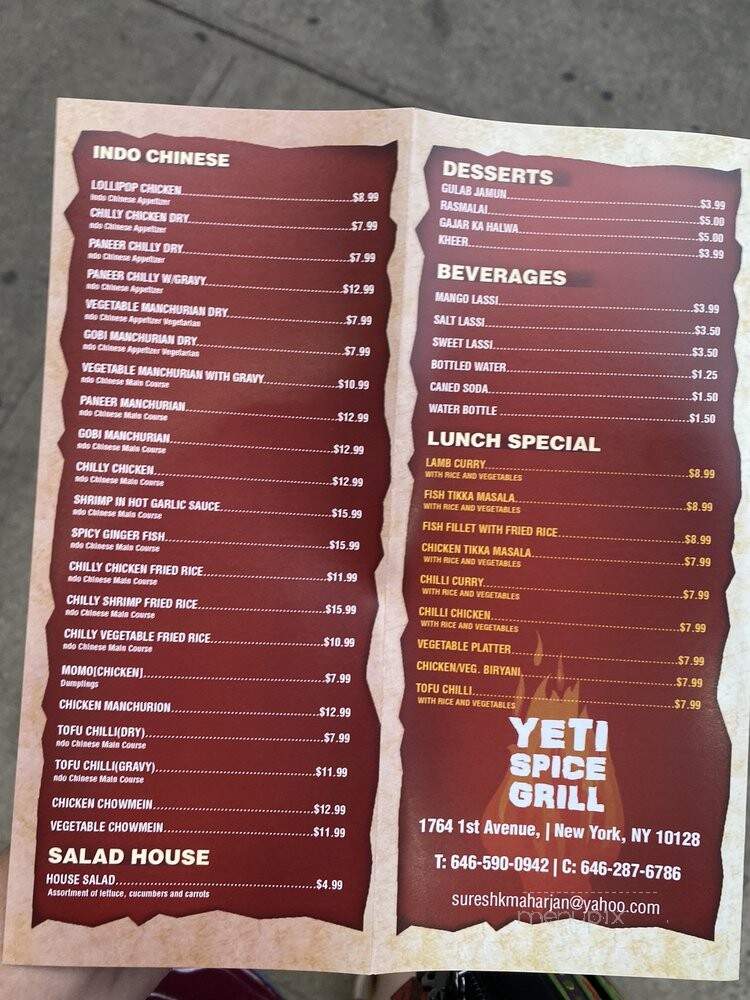 Yeti Spice Grill - New York, NY