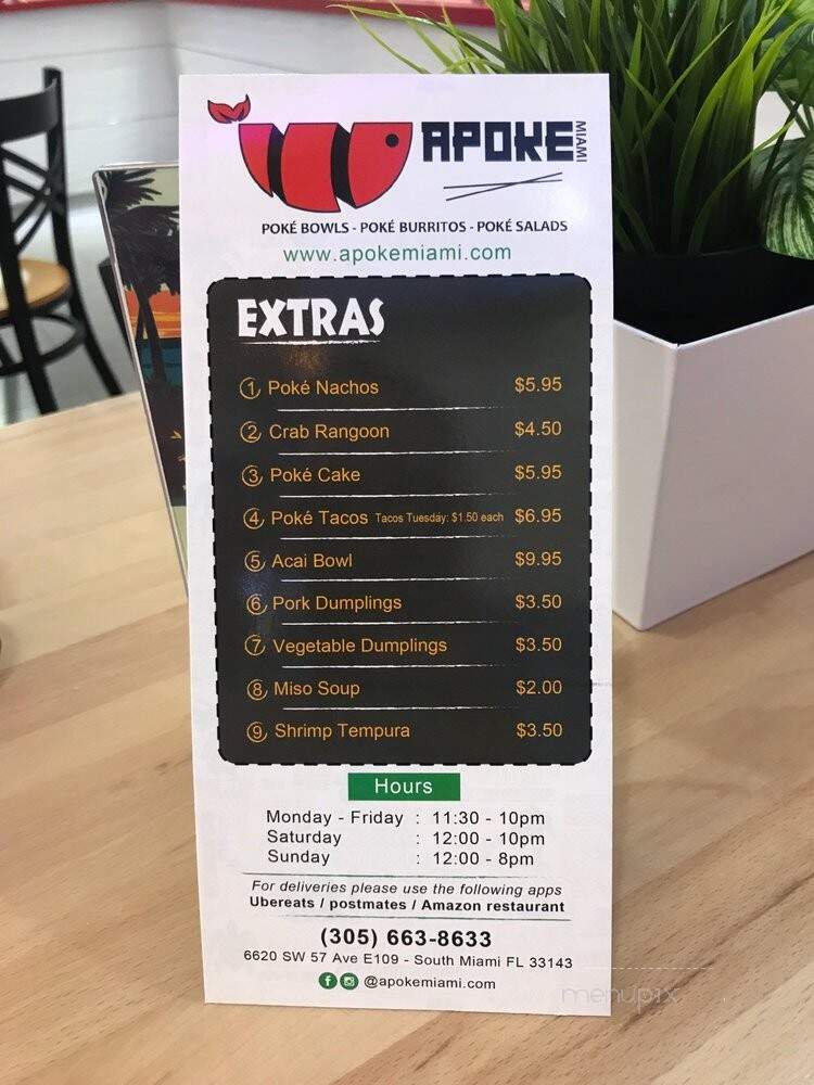 Apoke - South Miami, FL menu_pic