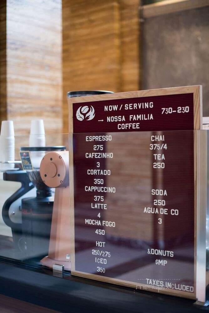 Nossa Familia Coffee - Los Angeles, CA menu_pic