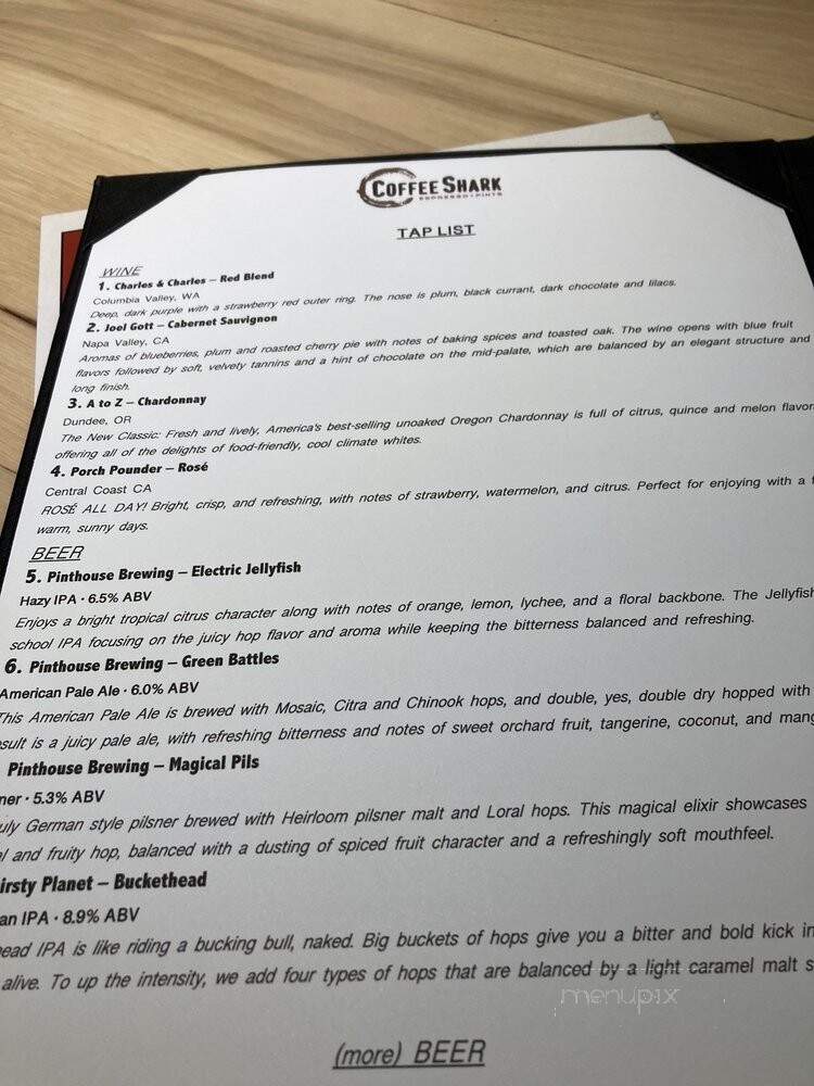 Coffee Shark - Austin, TX menu_pic