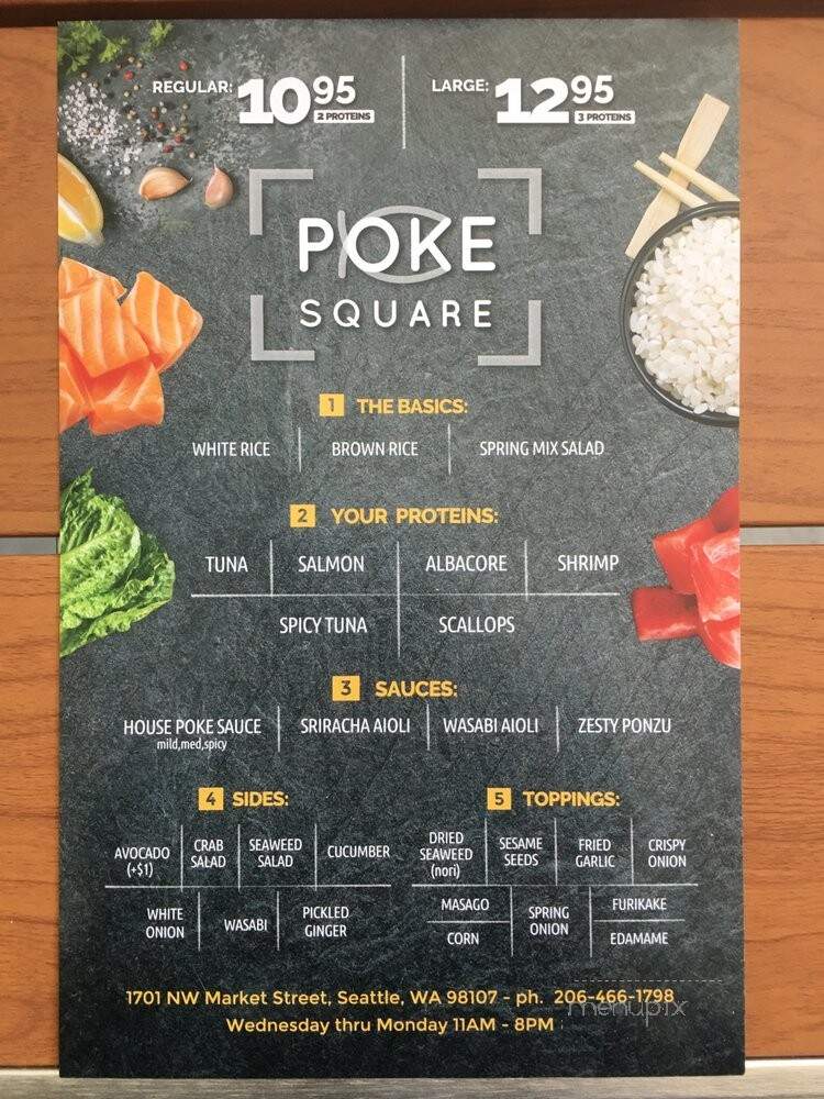Poke Square - Seattle, WA menu_pic
