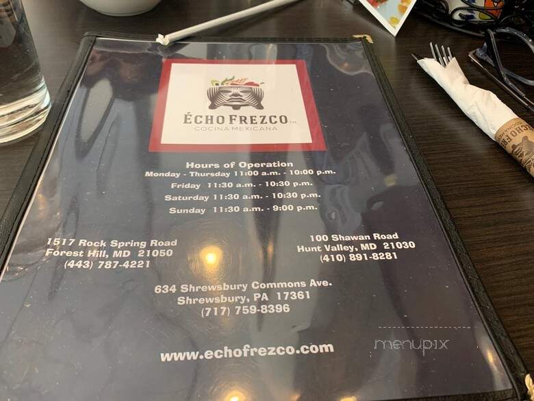 Echo Frezco - Shrewsbury, PA menu_pic