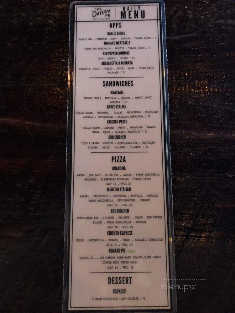 123 Datura Bar & Kitchen - West Palm Beach, FL menu_pic