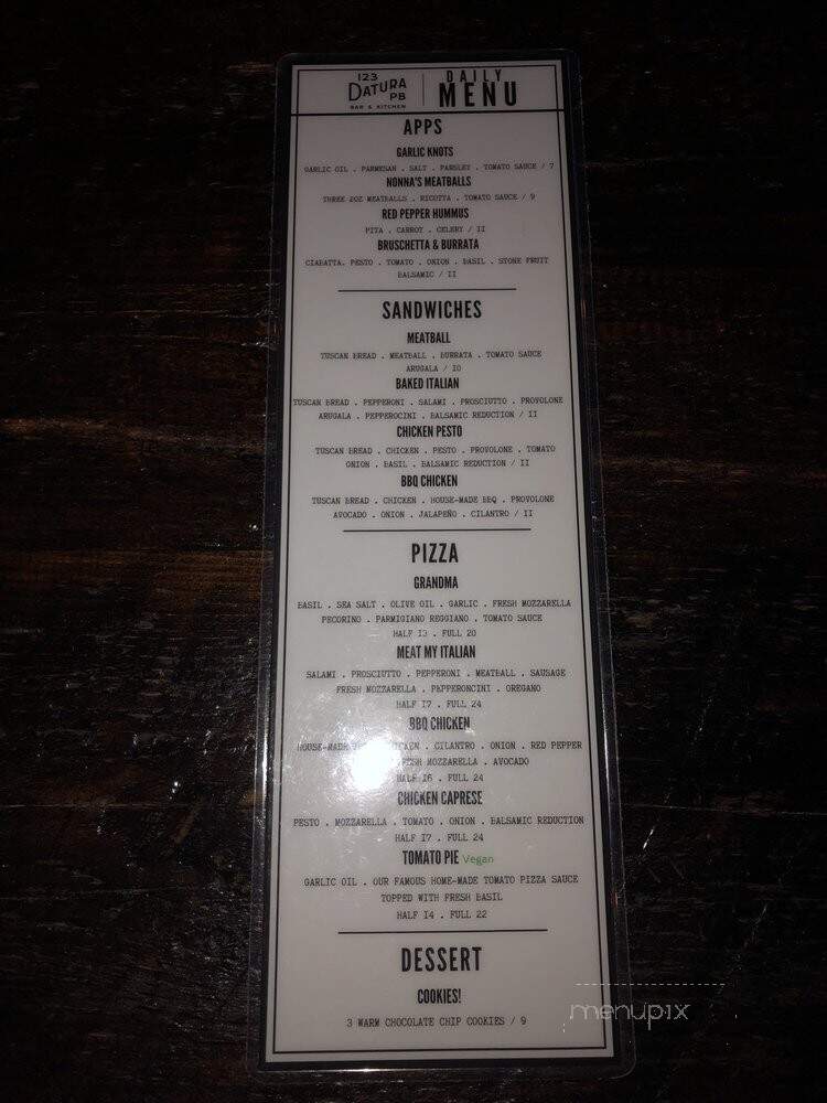 123 Datura Bar & Kitchen - West Palm Beach, FL menu_pic