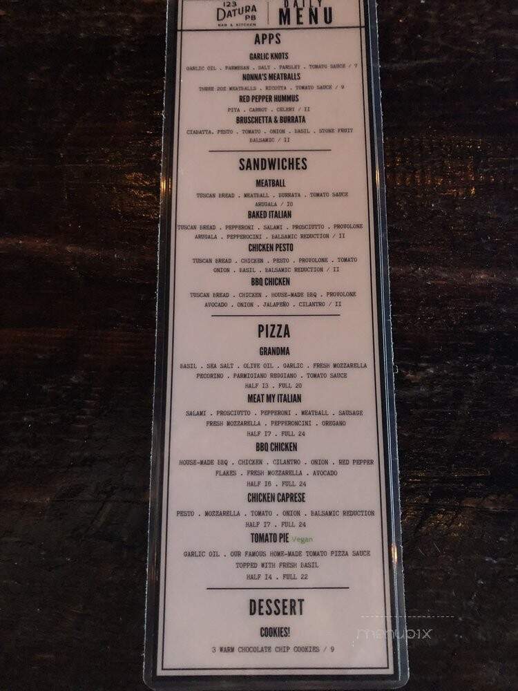 123 Datura Bar & Kitchen - West Palm Beach, FL menu_pic