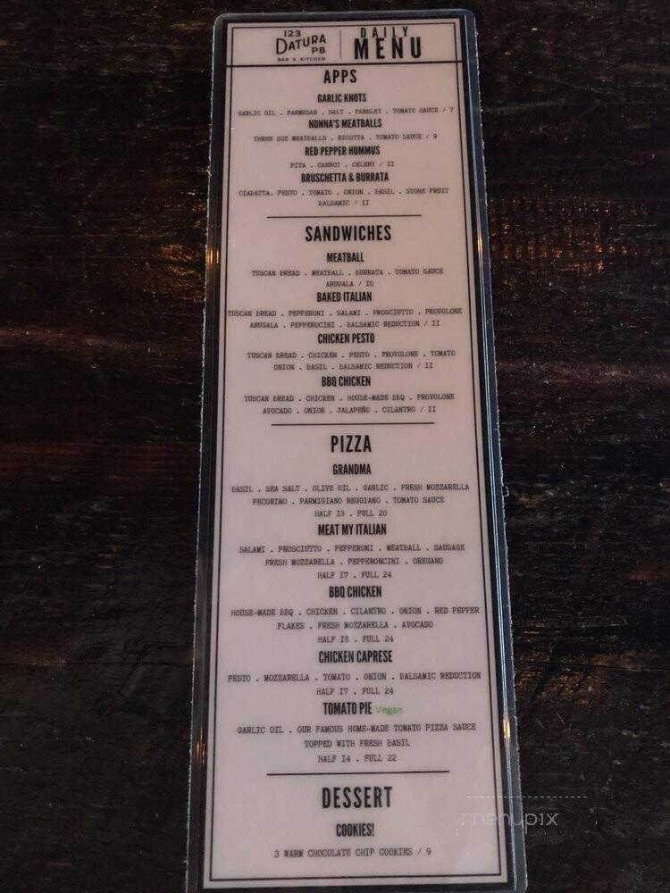 123 Datura Bar & Kitchen - West Palm Beach, FL menu_pic