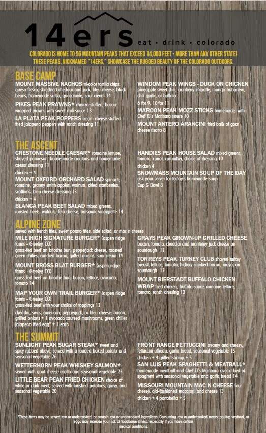 14ers - Denver, CO menu_pic