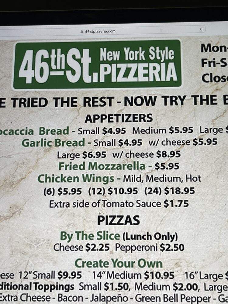46th St. New York Style Pizzeria - San Antonio, TX