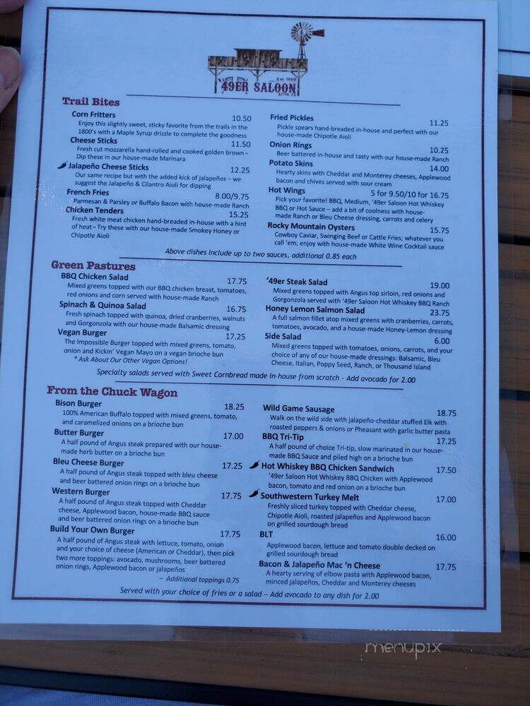 49er Saloon - Acton, CA menu_pic