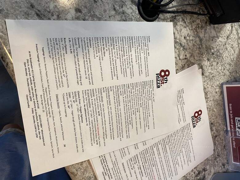 8th Street Pizza - New Albany, IN menu_pic