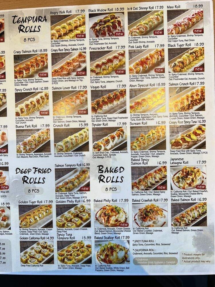 Aburi Sushi - Buena Park, CA menu_pic