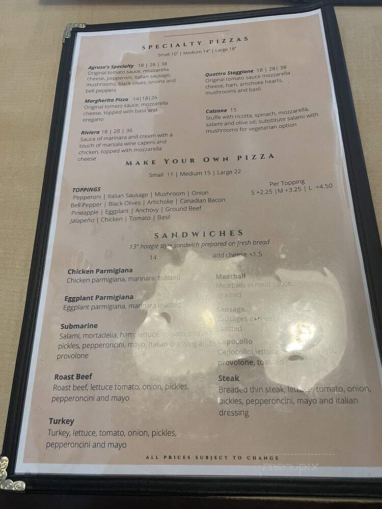 Agrusa's Italian Restaurant - La Habra, CA menu_pic
