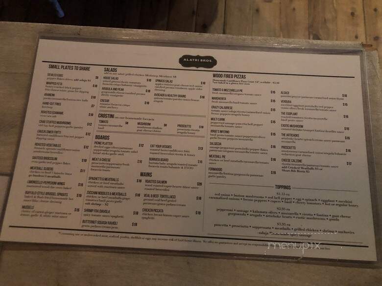Alatri Bros. - Bethesda, MD menu_pic