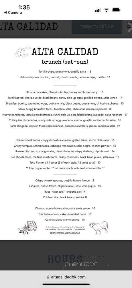 Alta Calidad - Brooklyn, NY menu_pic
