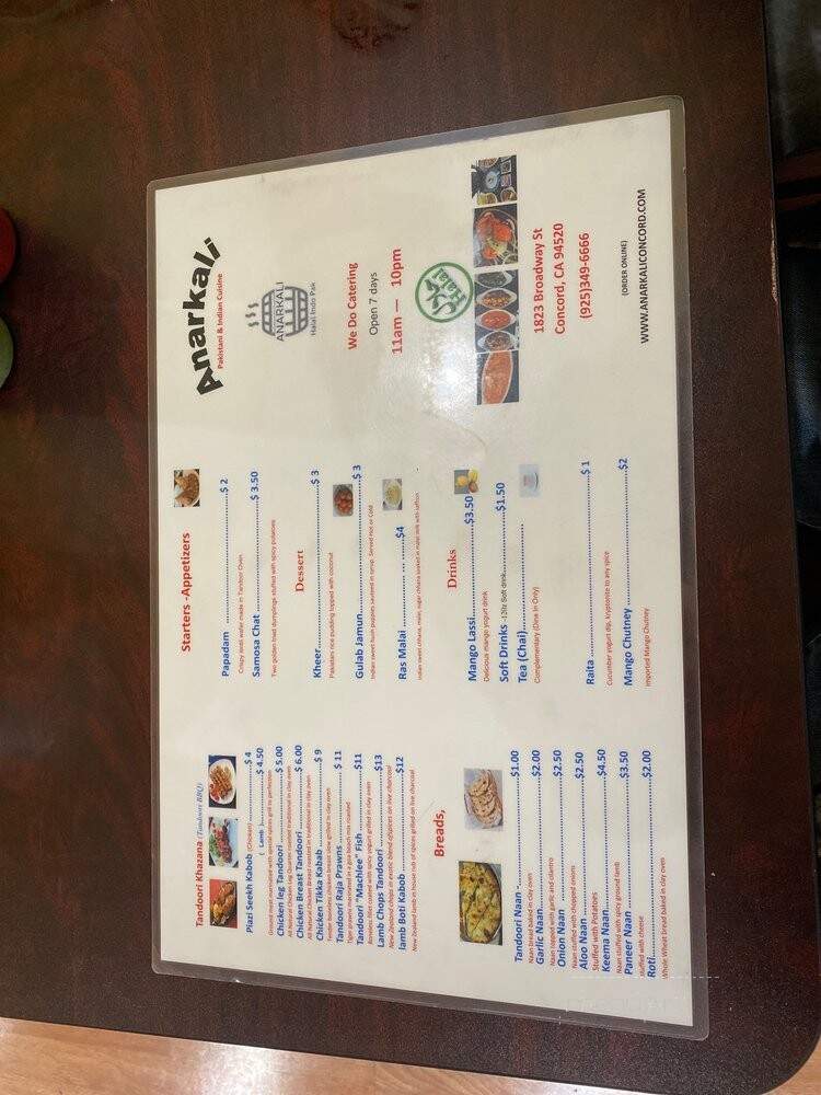 Anarkali - Concord, CA menu_pic