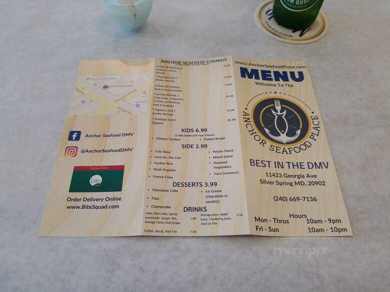 Anchor Seafood Place - Silver Spring, MD menu_pic