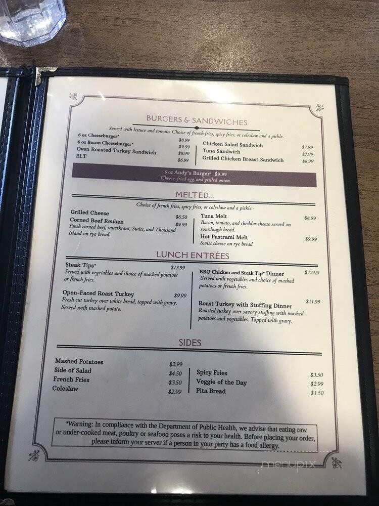 Andys Breakfast & Lunch - Lynn, MA menu_pic