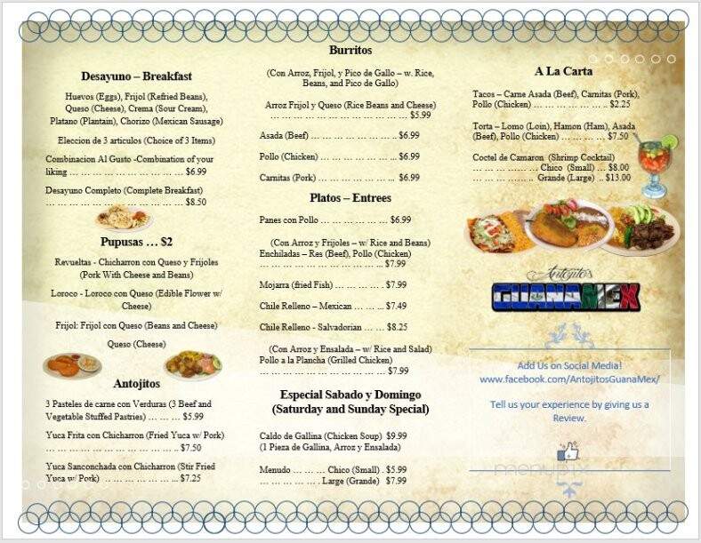 Antojitos Guanamex - Wichita, KS menu_pic