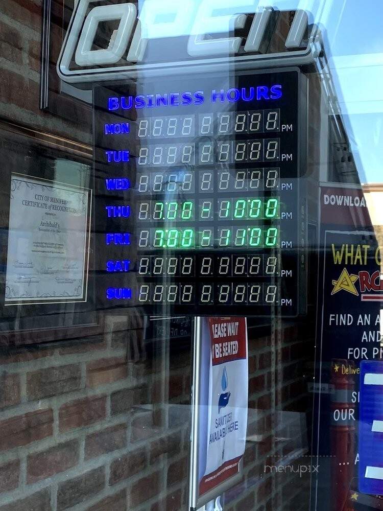 Archibald's Drive-Thru - Menifee, CA menu_pic