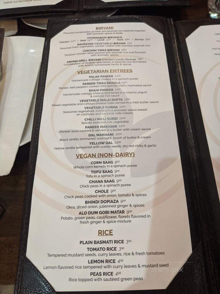 Aroma Indian Cuisine - Rego Park, NY menu_pic