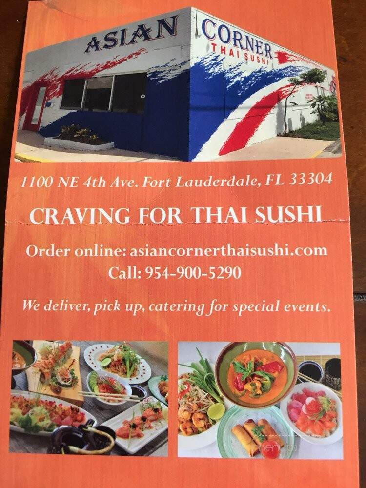 Asian Corner Thai Sushi - Fort Lauderdale, FL menu_pic
