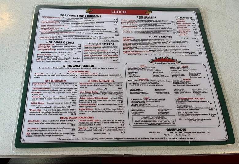 Avalon Diner - Houston, TX menu_pic