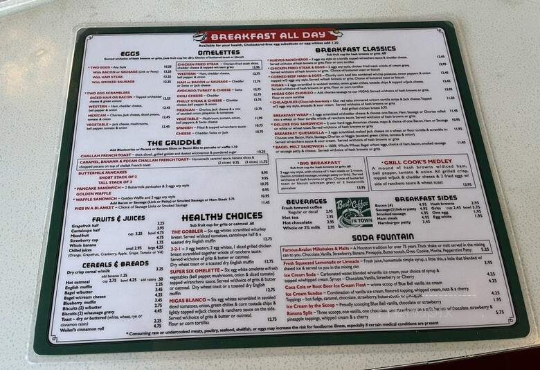 Avalon Diner - Houston, TX menu_pic