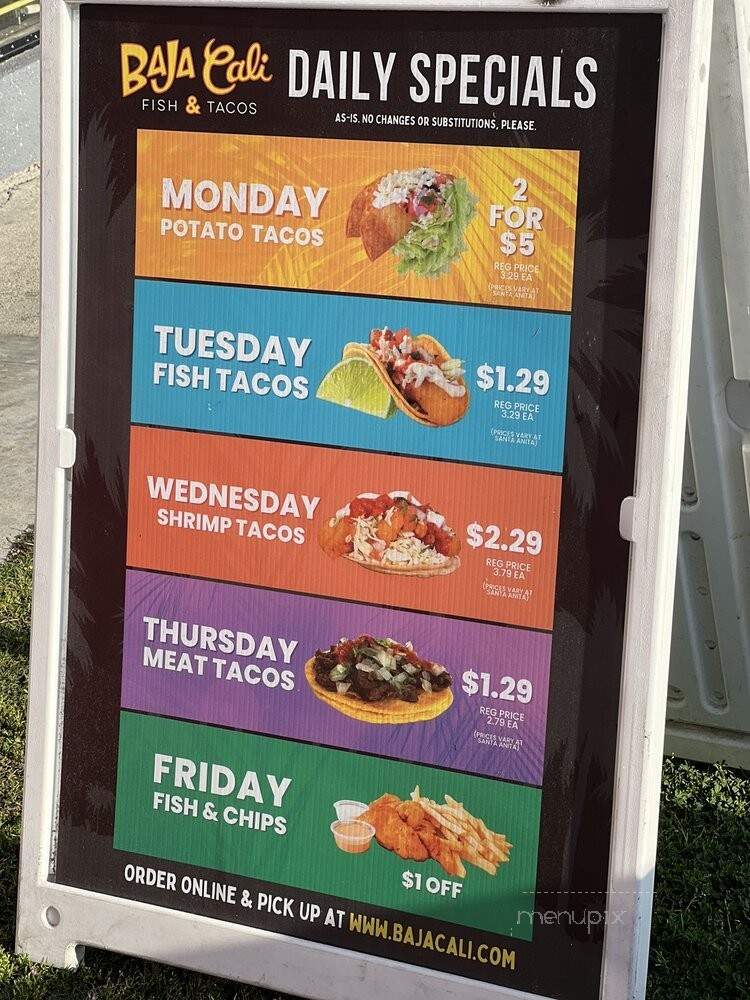 Baja Cali Fish & Tacos - Pasadena, CA menu_pic