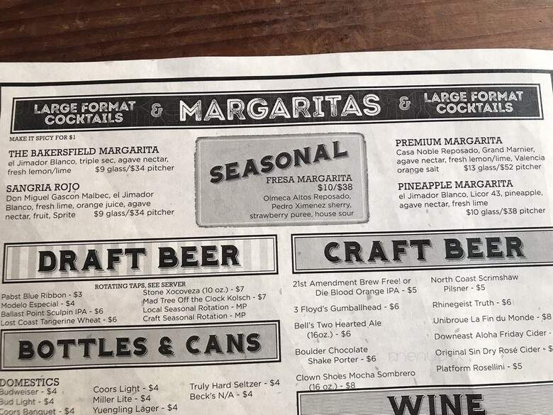 Bakersfield - Cleveland, OH menu_pic