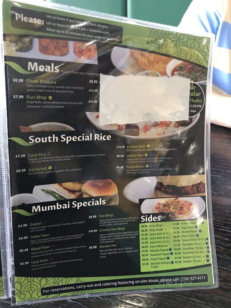 Balaji - Canton, MI menu_pic