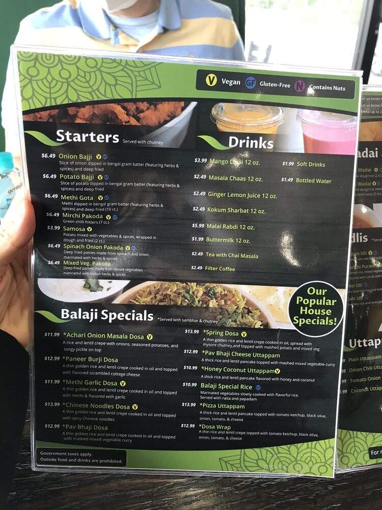 Balaji - Canton, MI menu_pic