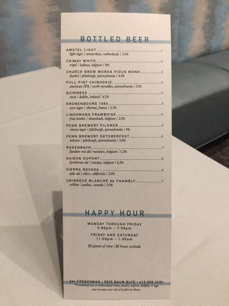 Bar Frenchman - Pittsburgh, PA