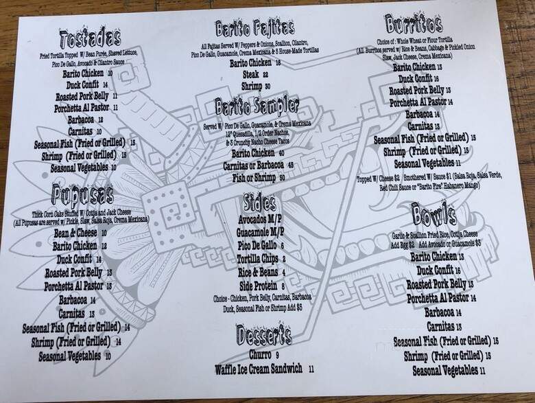 Barito Tacos & Cocktails - Port Jefferson, NY menu_pic