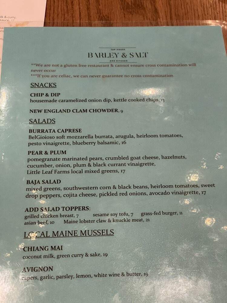 Barley And Salt - North Conway, NH menu_pic
