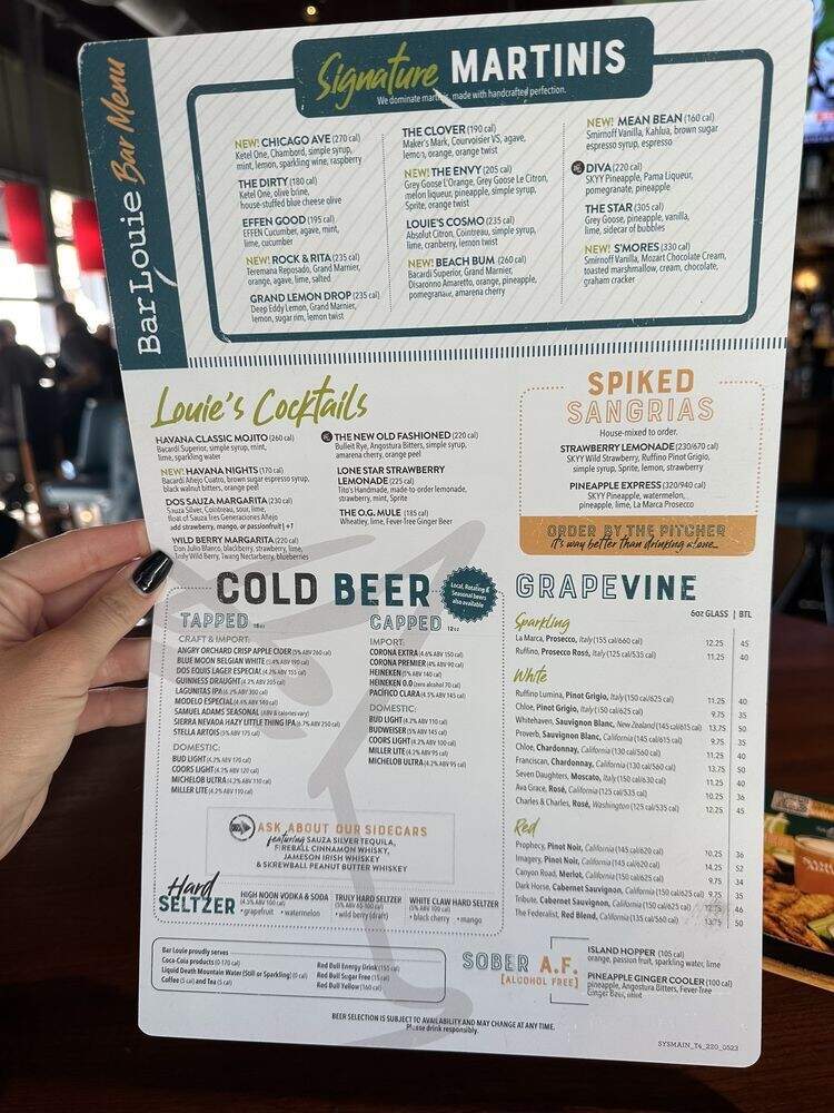 Bar Louie - Tustin, CA menu_pic
