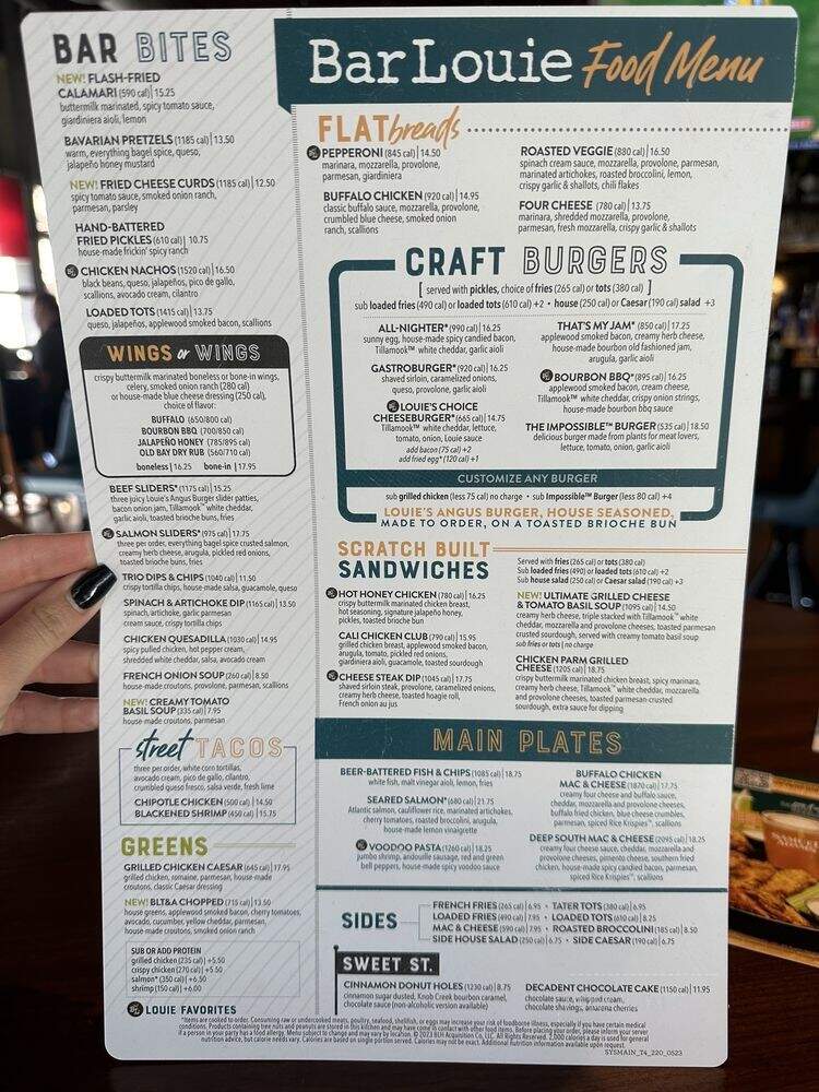 Bar Louie - Tustin, CA menu_pic
