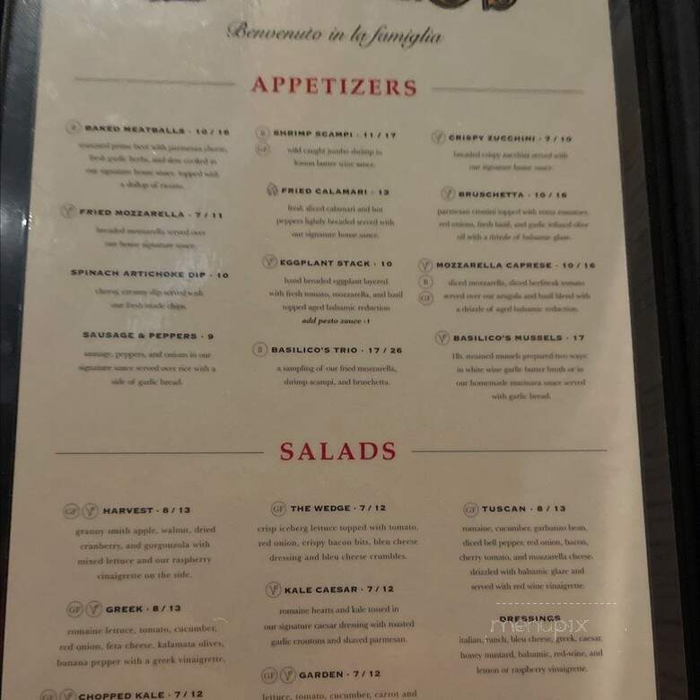 Basilico Italiano - Concord, NC menu_pic