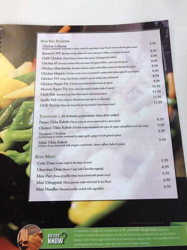 Bawarchi Biryanis - Louisville, CO menu_pic