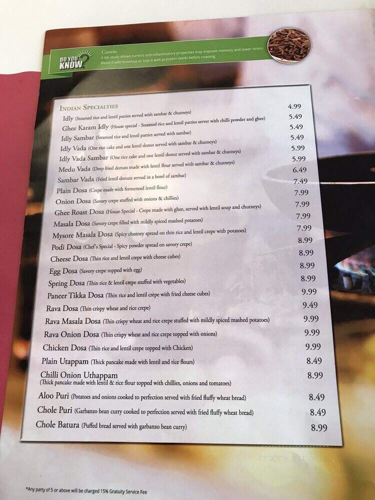 Bawarchi Biryanis - Louisville, CO menu_pic