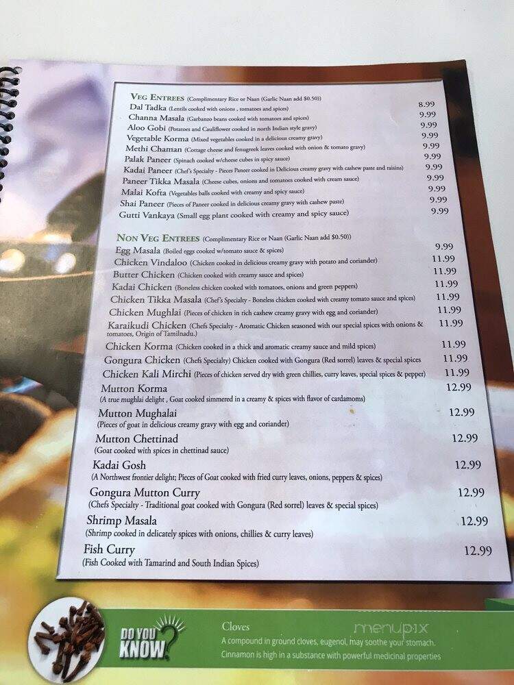 Bawarchi Biryanis - Louisville, CO menu_pic