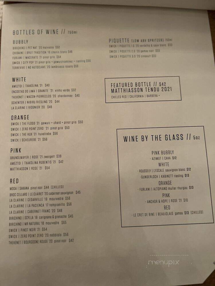 Bayberry Beer Hall - Providence, RI menu_pic