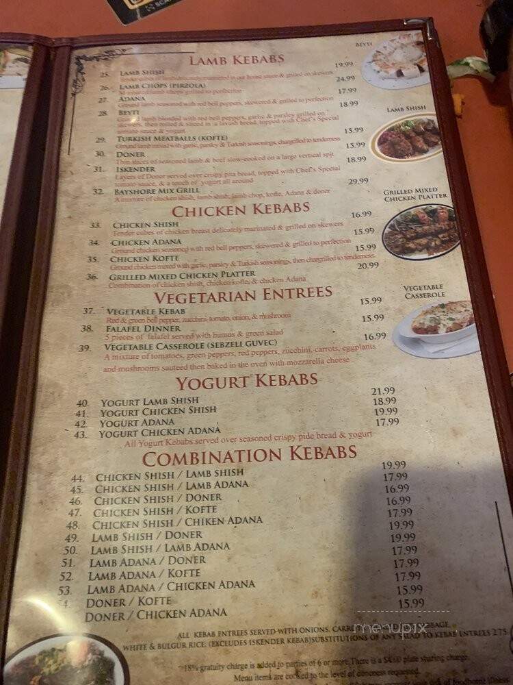Bayshore Mediterranean Grill - Tampa, FL menu_pic