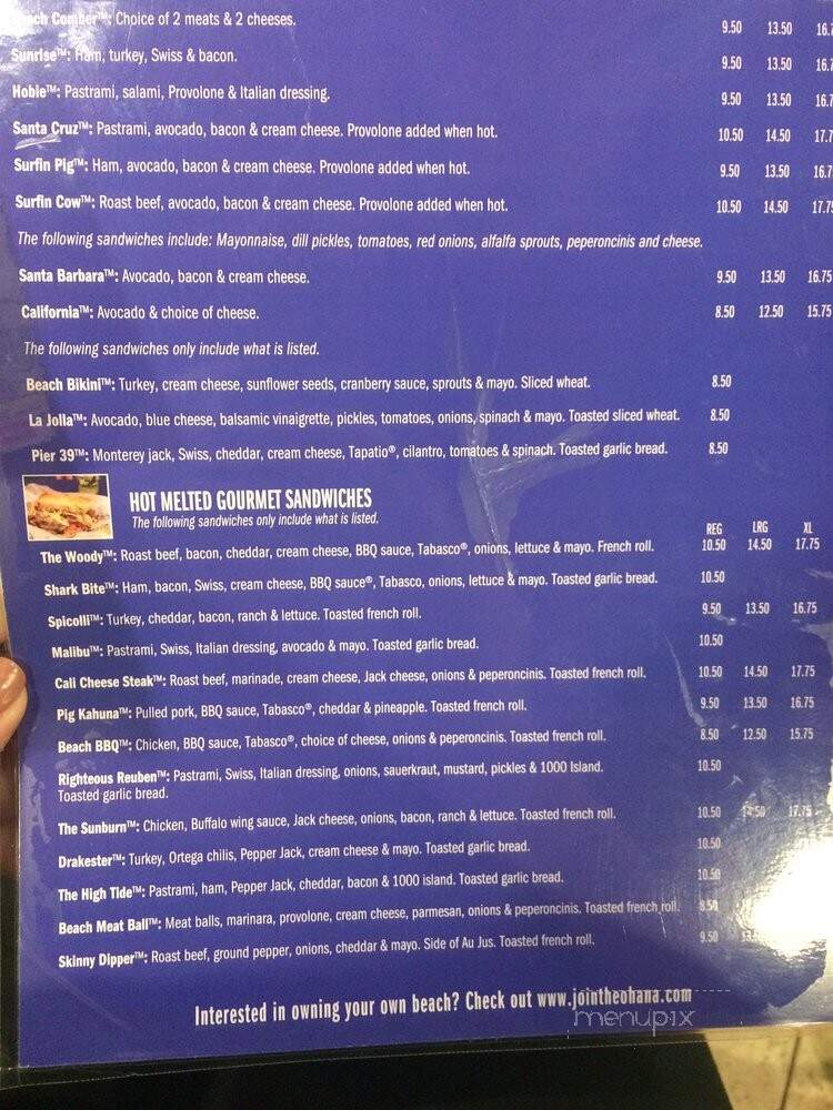 Beach Hut Deli - Livermore, CA menu_pic