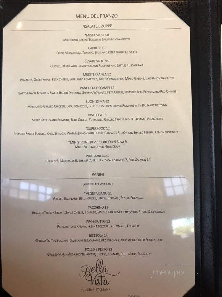 BellaVista Cucina Italiana - Stockton, CA menu_pic