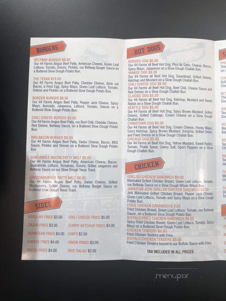Beltway Burgers & Bites - Houston, TX menu_pic