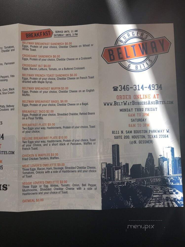 Beltway Burgers & Bites - Houston, TX menu_pic