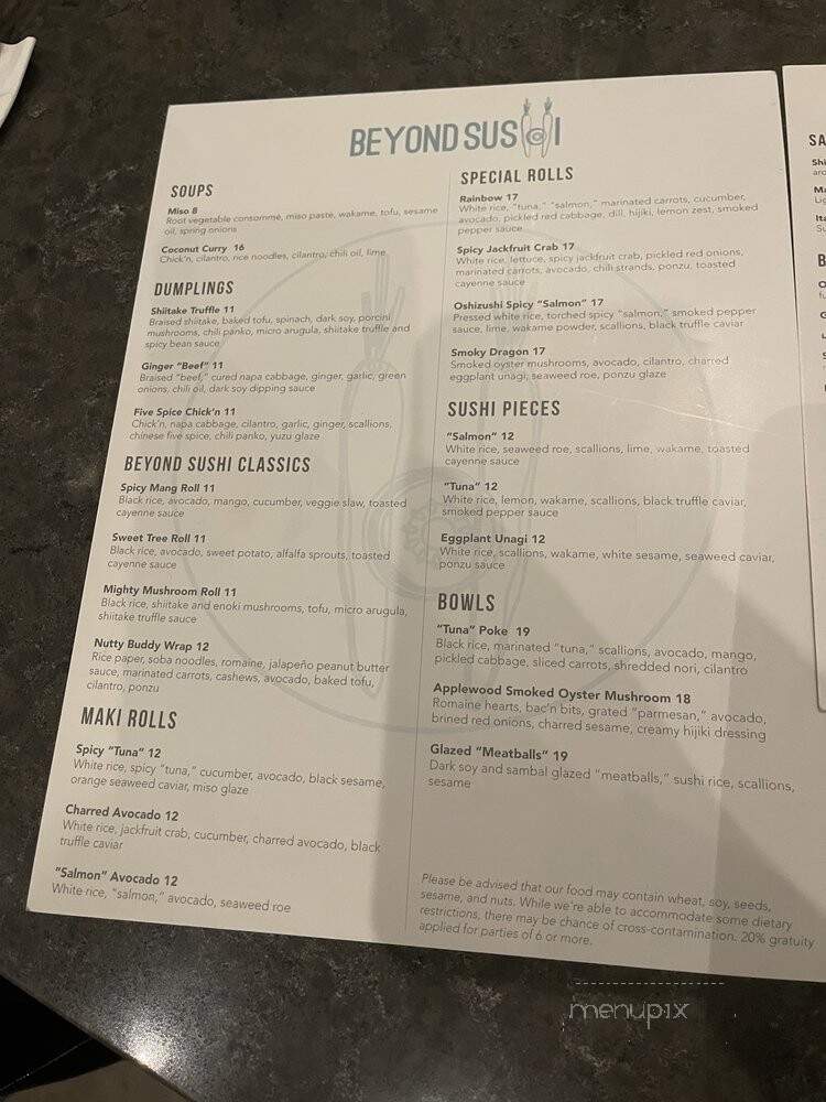 Beyond Sushi - New York, NY menu_pic