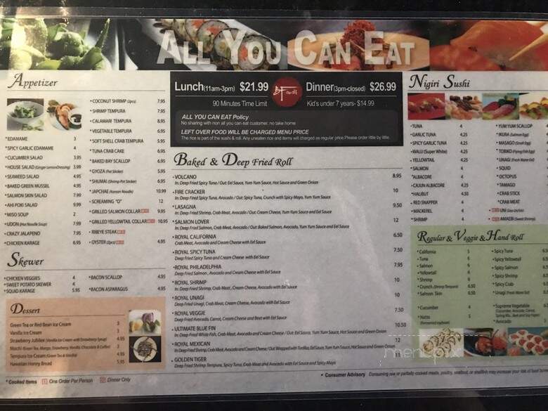 BF Sushi - Las Vegas, NV menu_pic