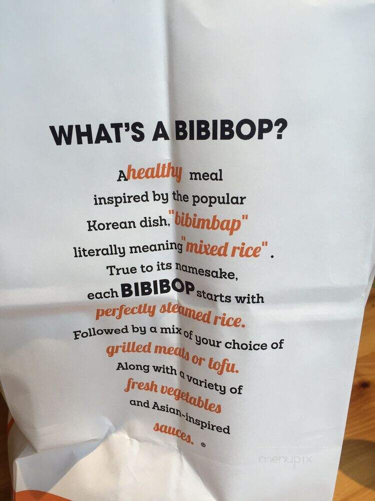 BIBIBOP Asian Grill - Bethesda, MD menu_pic
