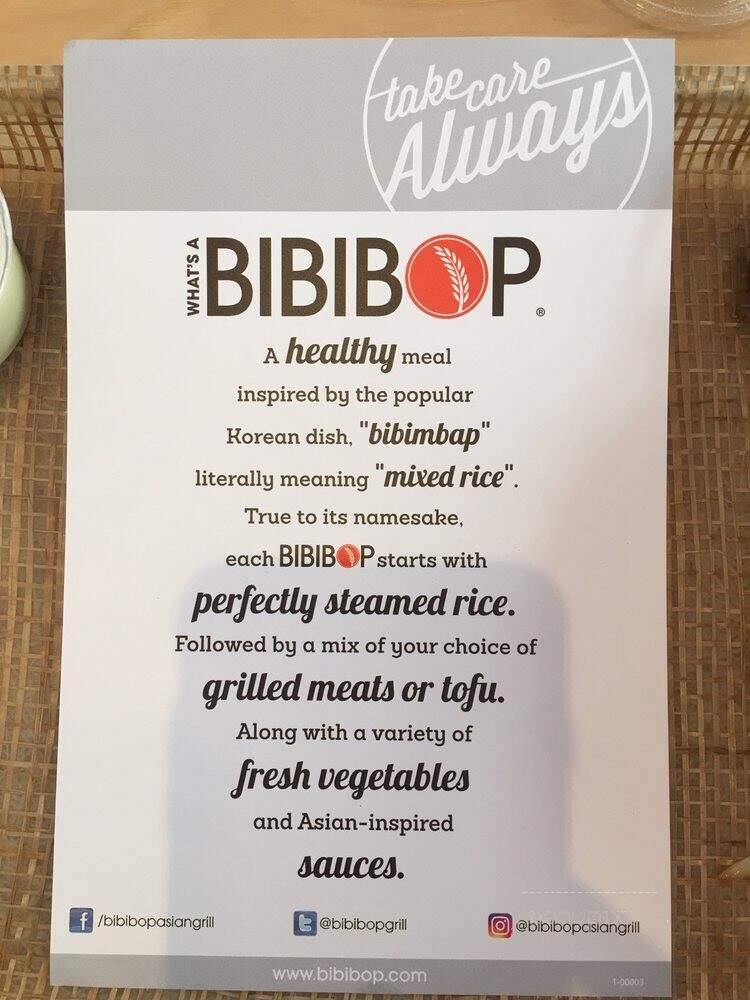 BIBIBOP Asian Grill - Silver Spring, MD menu_pic